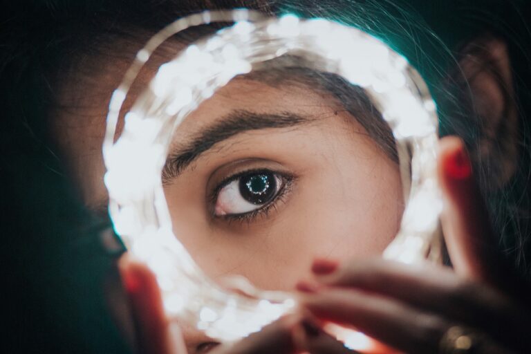 lights, girl, portrait